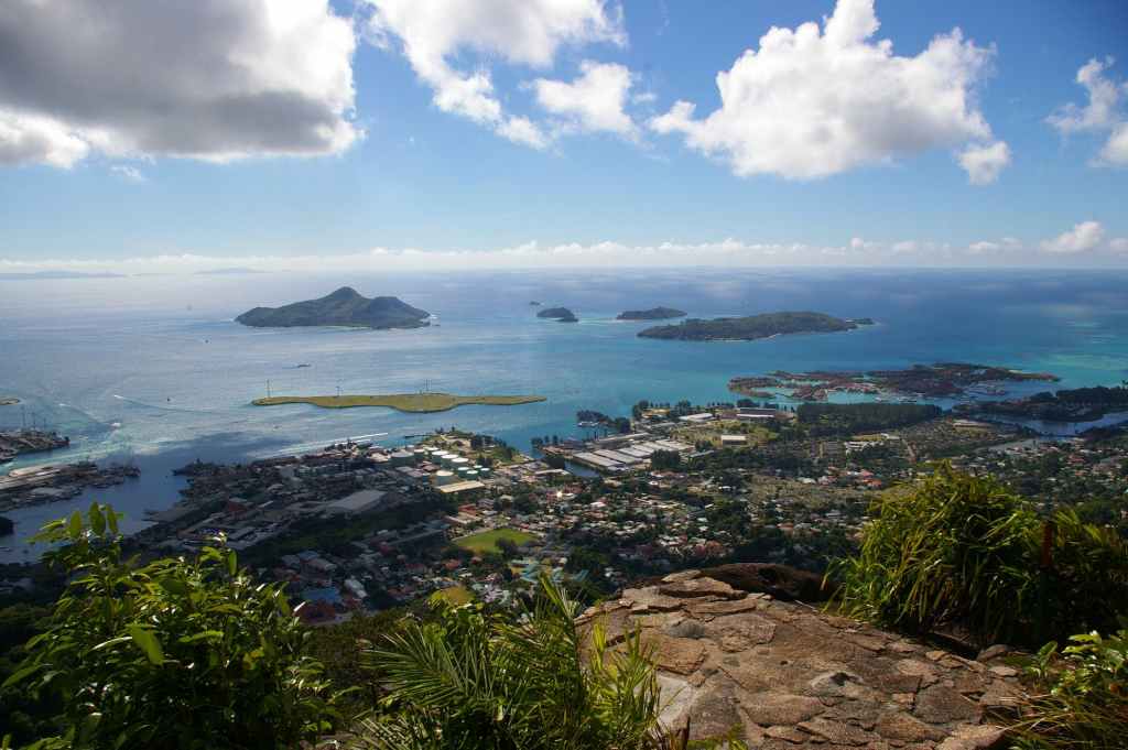 view pf seychelles islands from the mountain