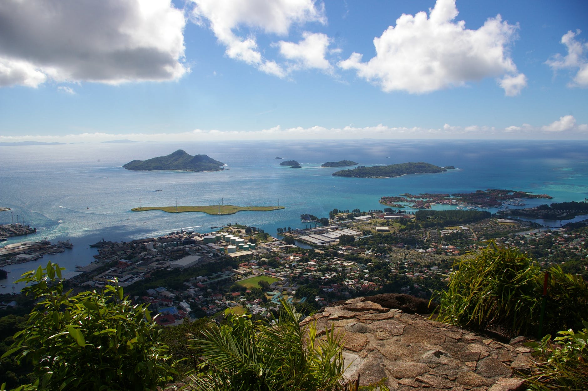 view pf seychelles islands from the mountain